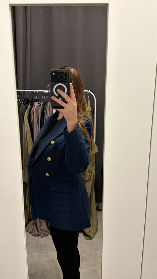 Donkerblauwe blazer