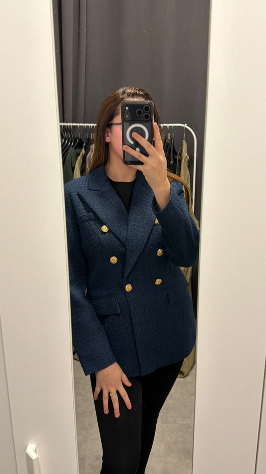 Donkerblauwe blazer